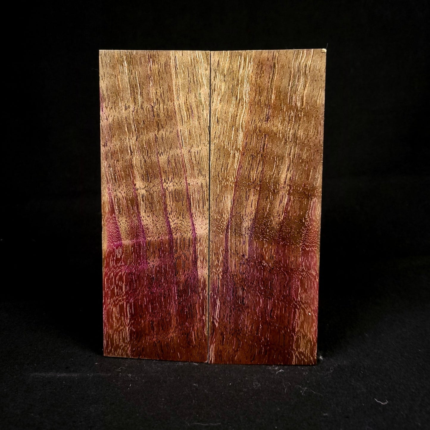 #1014 - OD Green and Purple Curly Bastogne Walnut - RockSolid Scales -