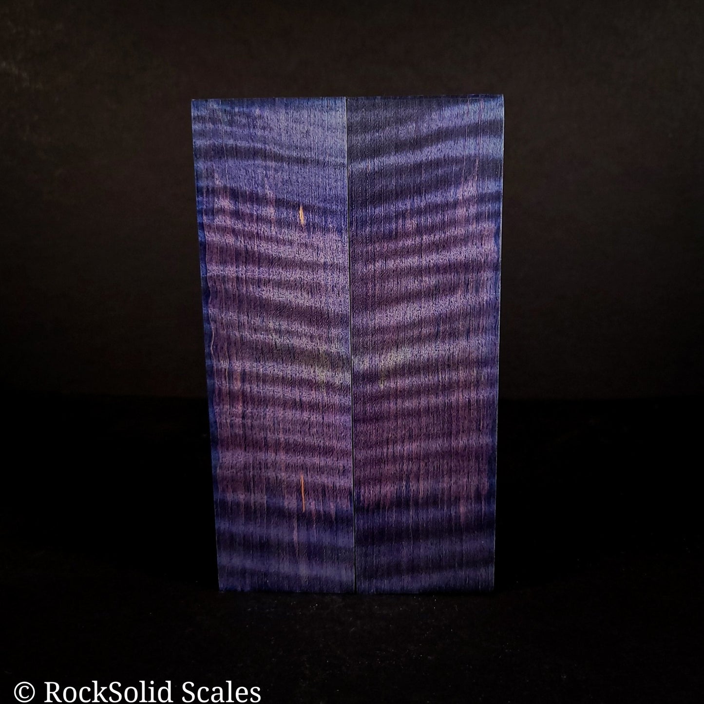 #2133 - Blue/Violet Double Dyed Curly Maple - K&G Stabilized - RockSolid Scales -