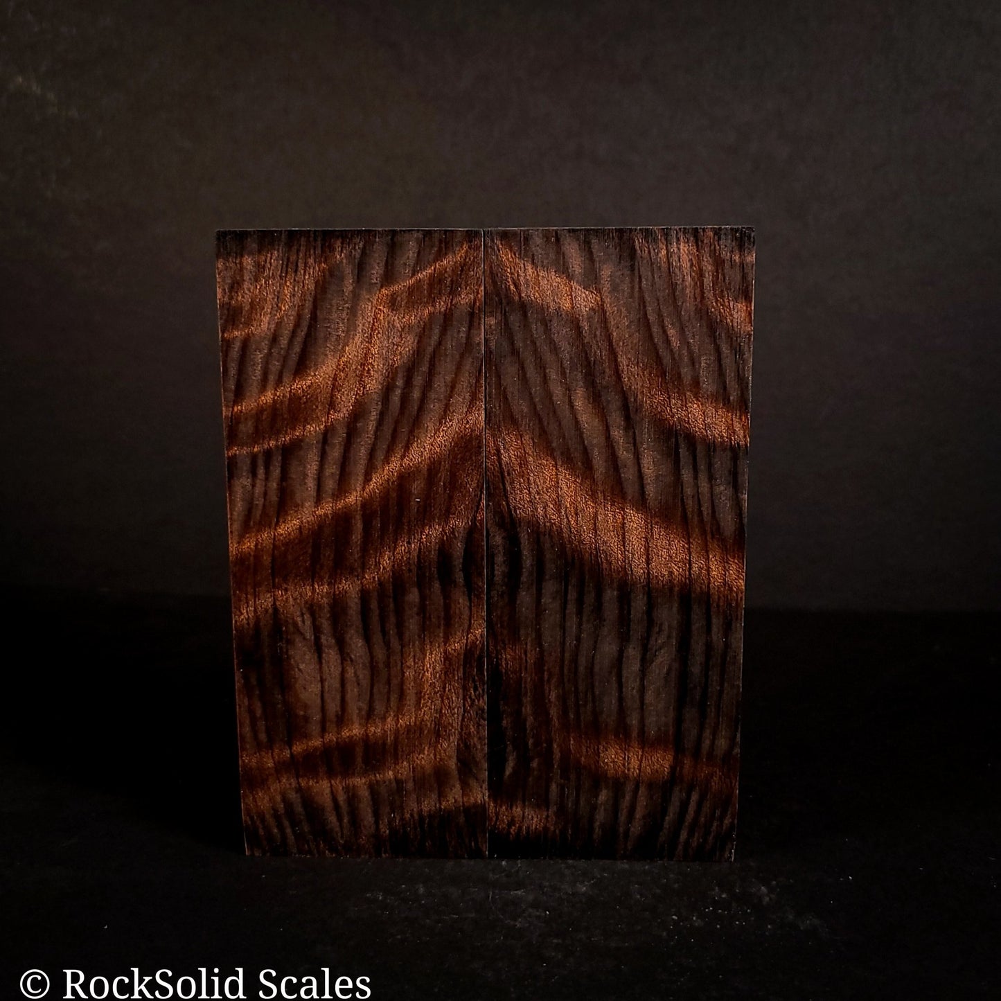 #2145 - Sinister Dyed Curly Redwood - K&G Stabilized - RockSolid Scales -