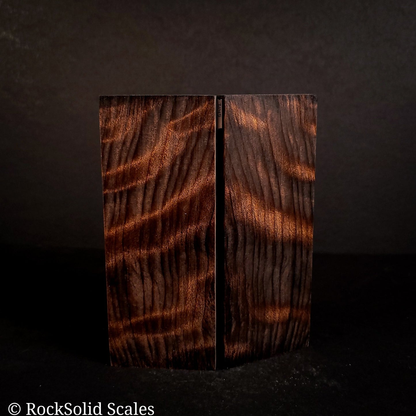 #2145 - Sinister Dyed Curly Redwood - K&G Stabilized - RockSolid Scales -