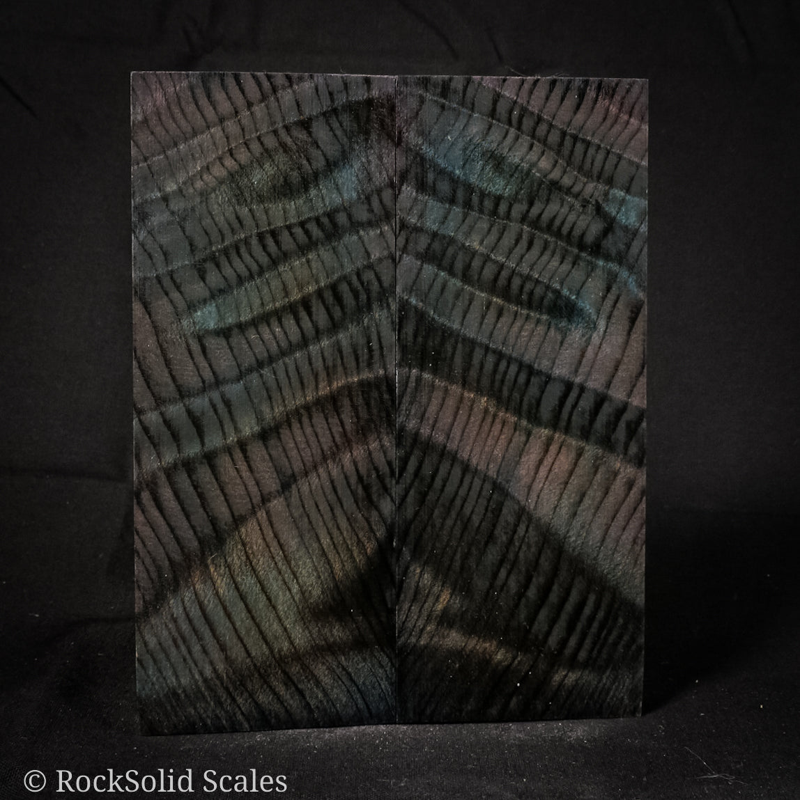 #2162 - Blue/Purple Double Dyed Curly Redwood - RockSolid Scales -