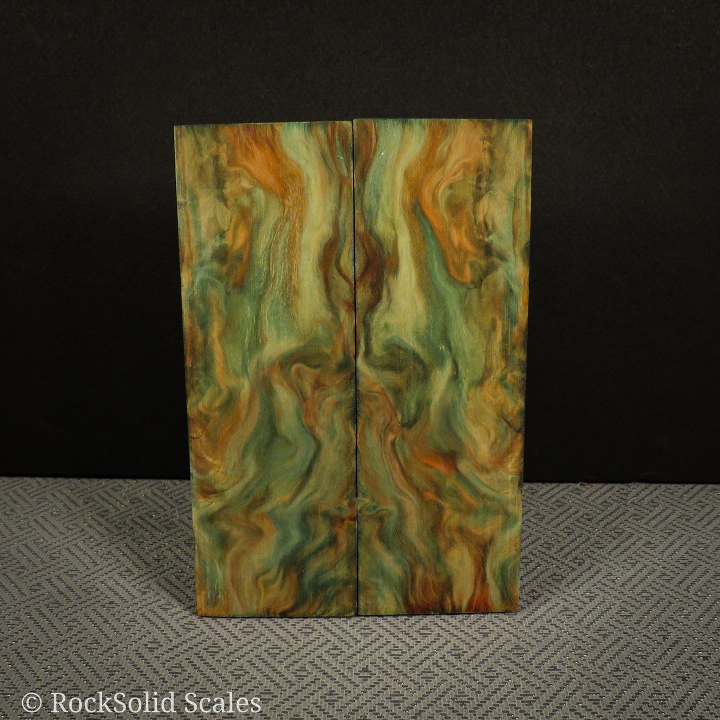 #2299 - Green and Orange Double Dyed Curly Sugi Pine - RockSolid Scales -