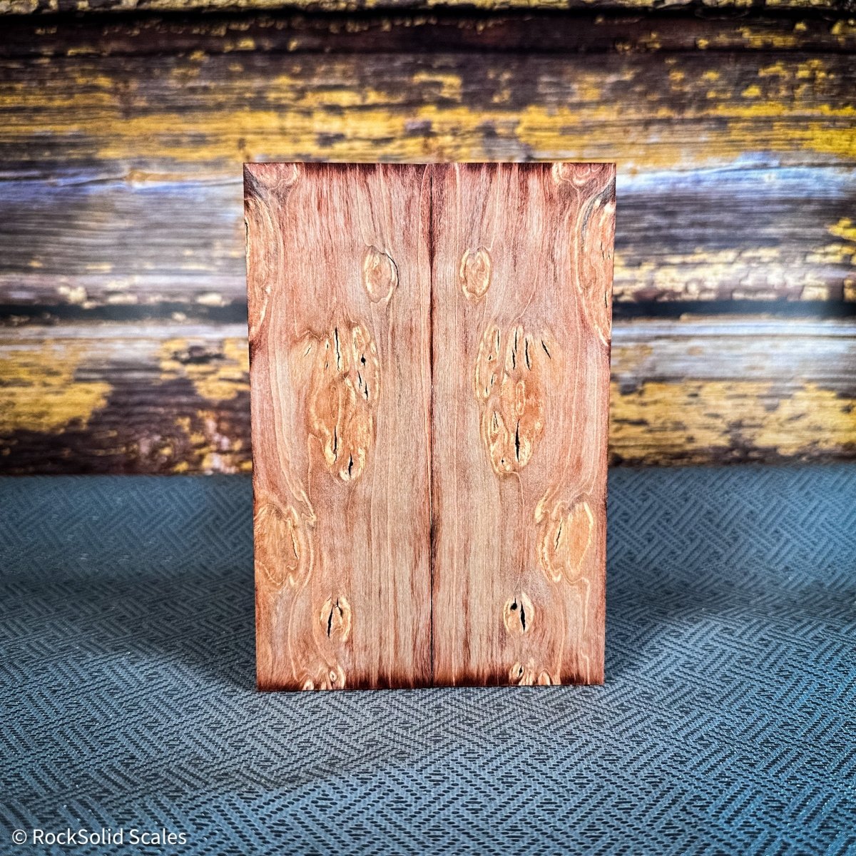 #2386 - Orange Dyed Birdseye Rainbow Poplar - K&G Stabilized - Bargain Bin - RockSolid Scales -