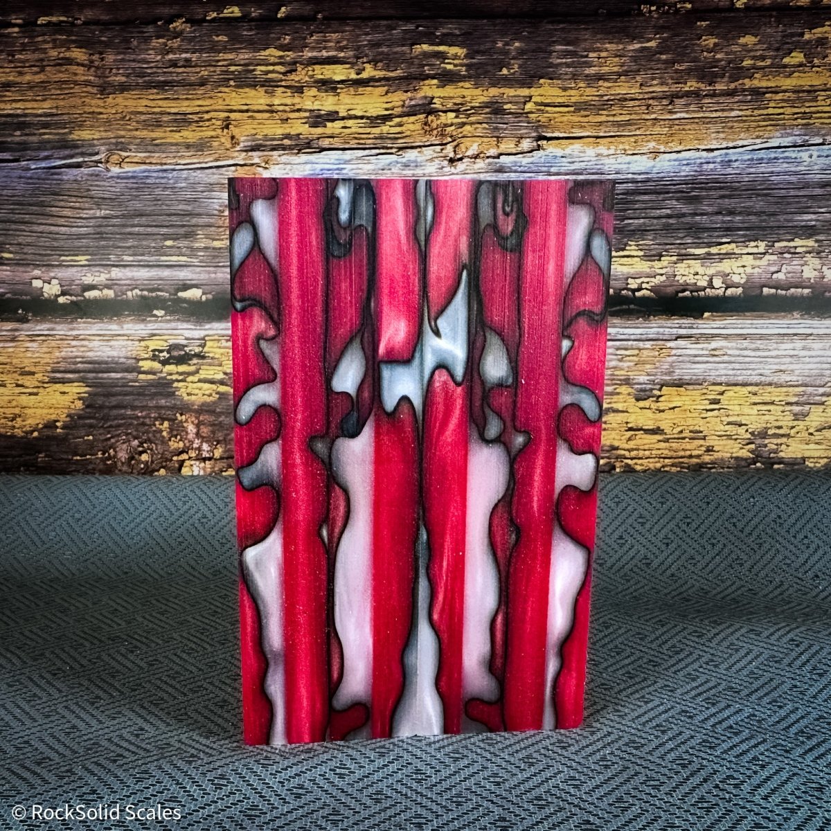 #2390 - Red/White Swirl Acrylic - RockSolid Scales -