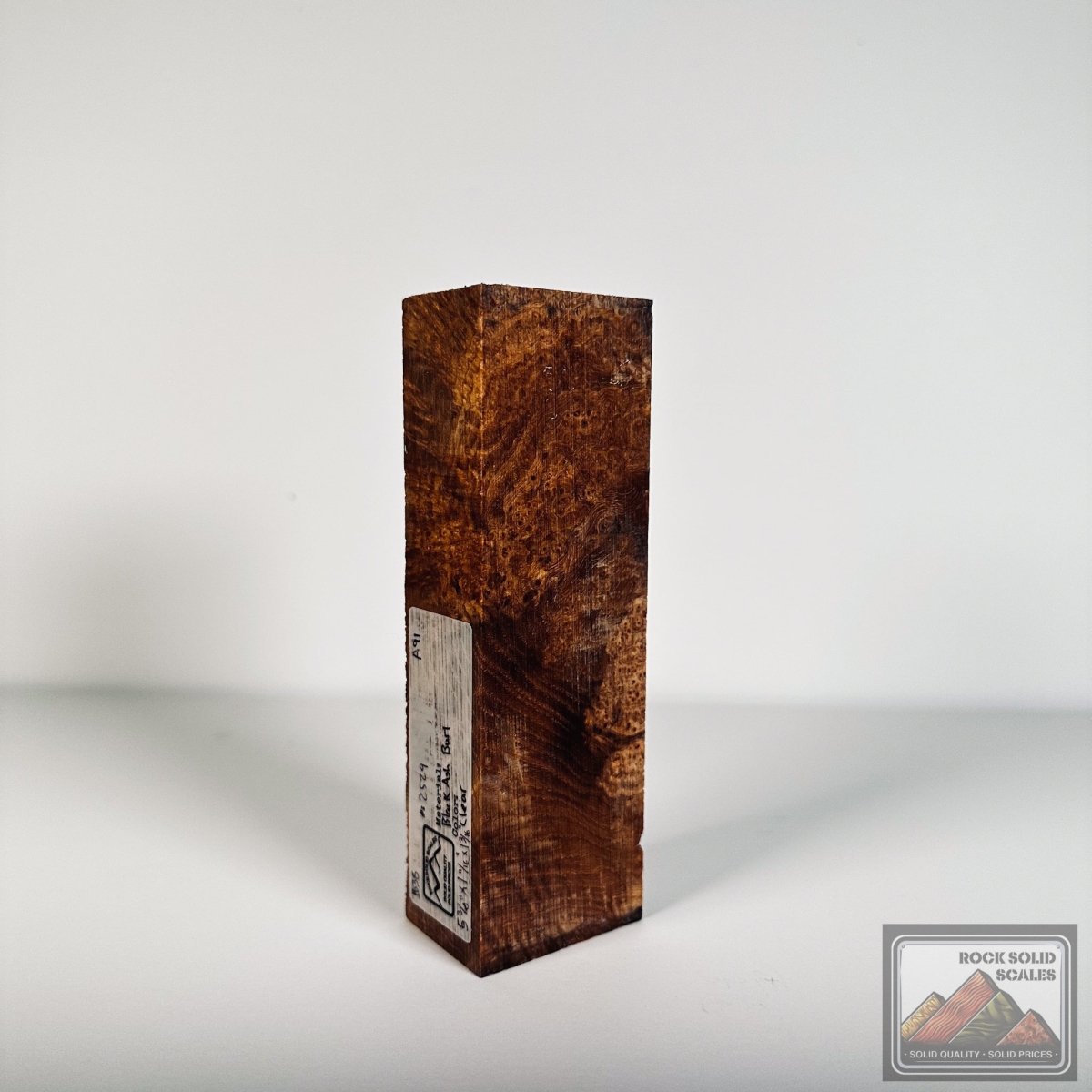 #2529 - Black Ash Burl Block - RockSolid Scales -