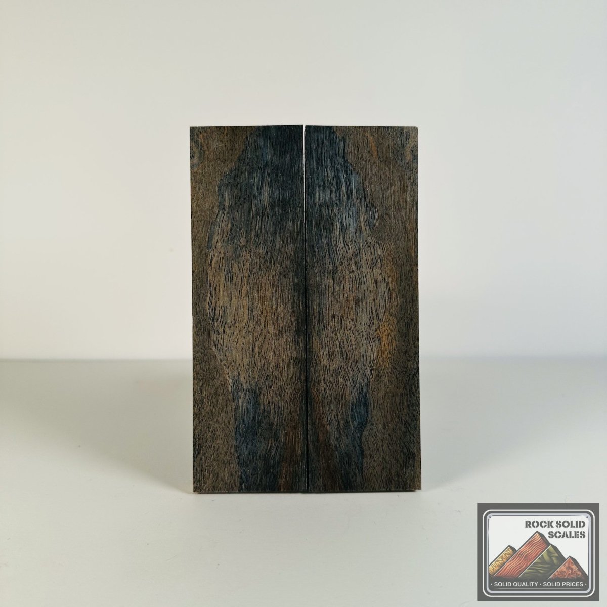 #2612 - Blue Curly Claro Walnut Sapwood - RockSolid Scales -