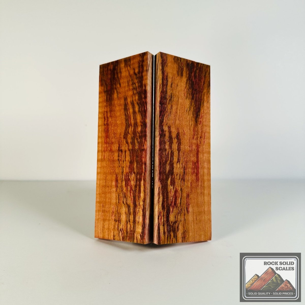 #2626 - Yellow and Maroon Spalted Curly Maple - RockSolid Scales -
