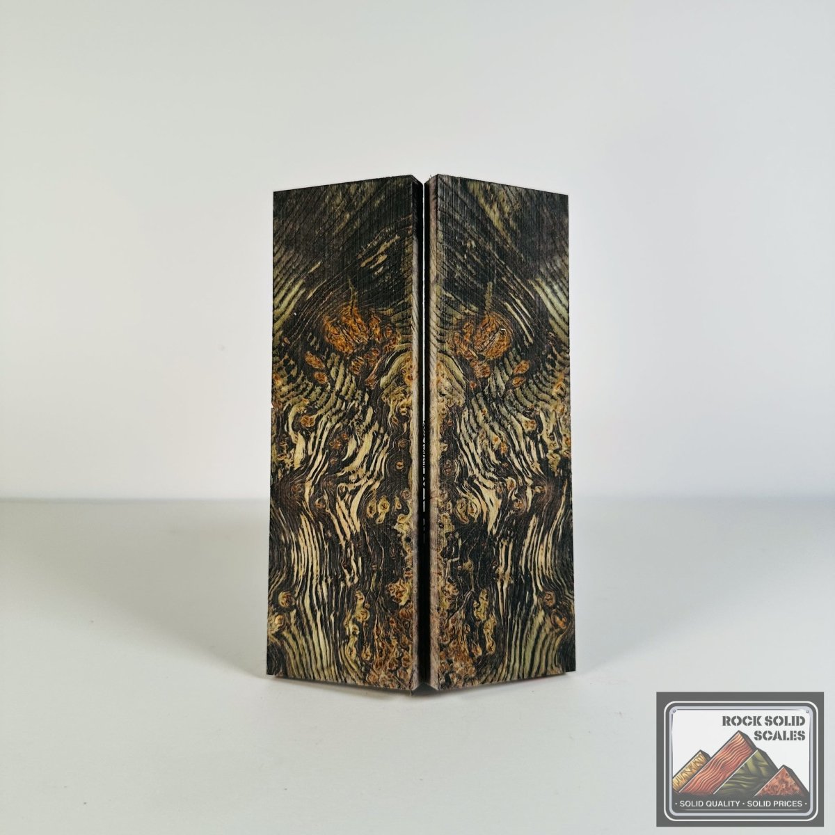 #2665 - Black and Teal Black Ash Burl - RockSolid Scales -