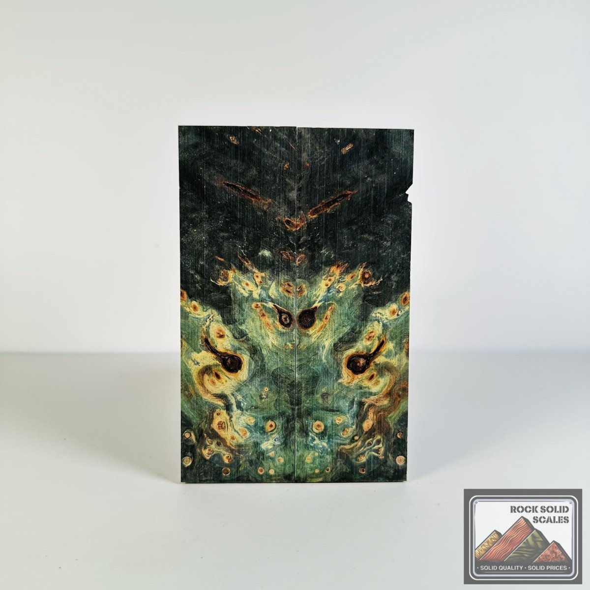 #2668 - Green and Steel Blue Buckeye Burl - RockSolid Scales -