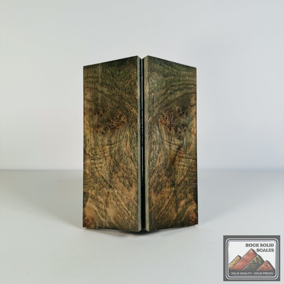 #2678 - Green and Blue Curly Maple Burl - RockSolid Scales -