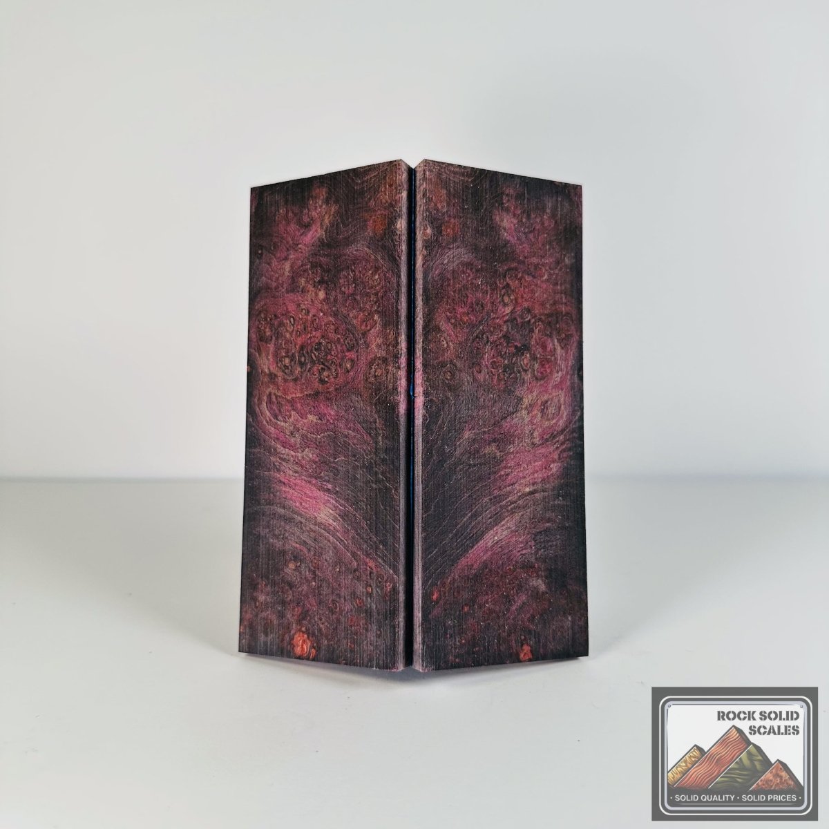 #2722 - Black and Pink Curly Maple Burl - RockSolid Scales -