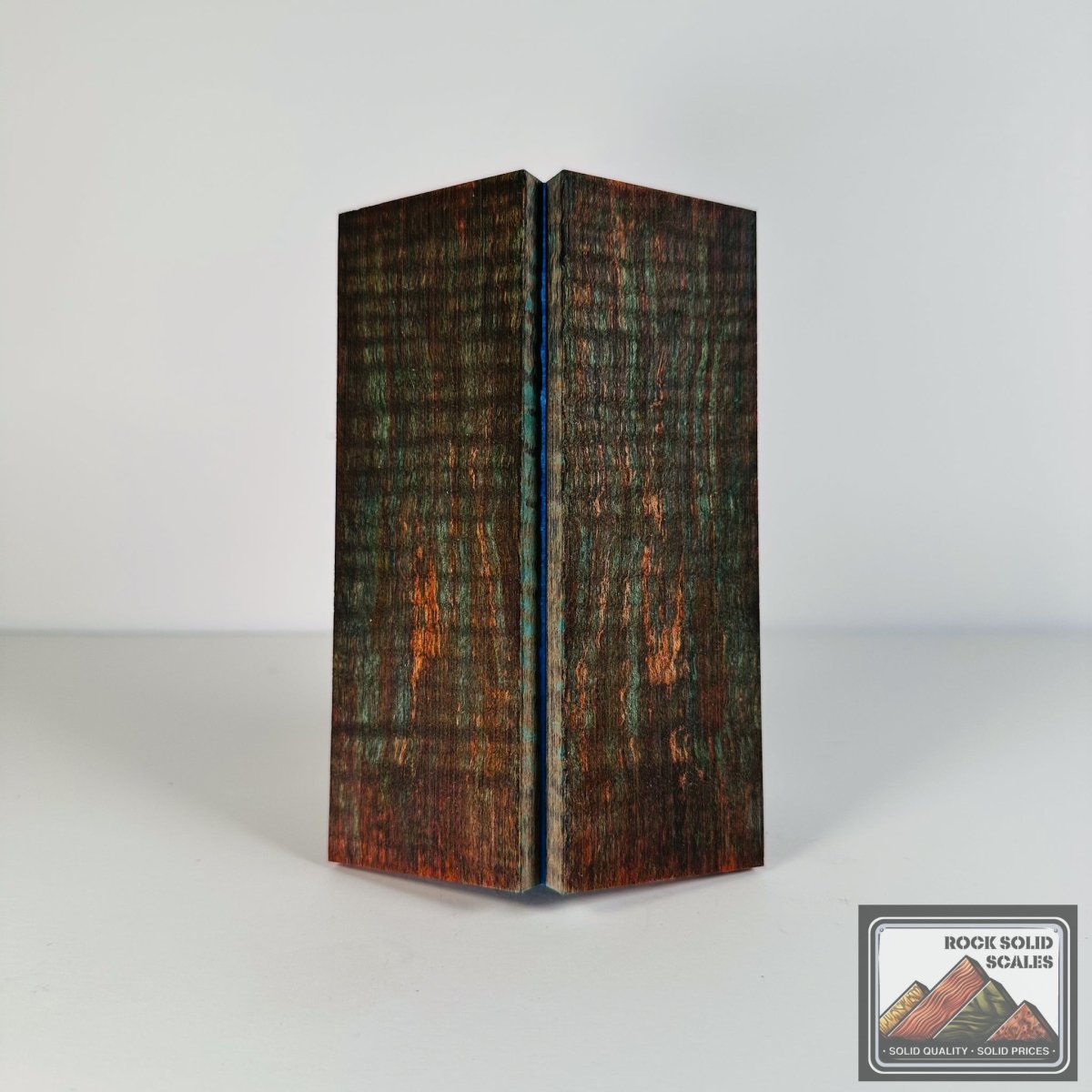 #2726 - Orange and Key Blue Curly Maple - RockSolid Scales -