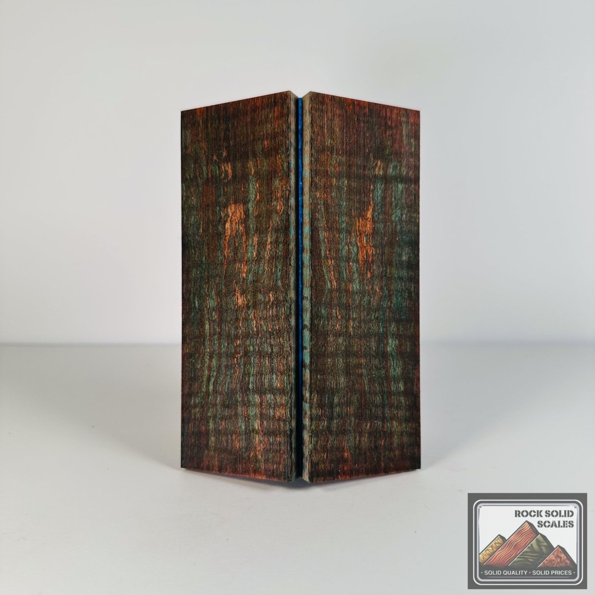 #2726 - Orange and Key Blue Curly Maple - RockSolid Scales -