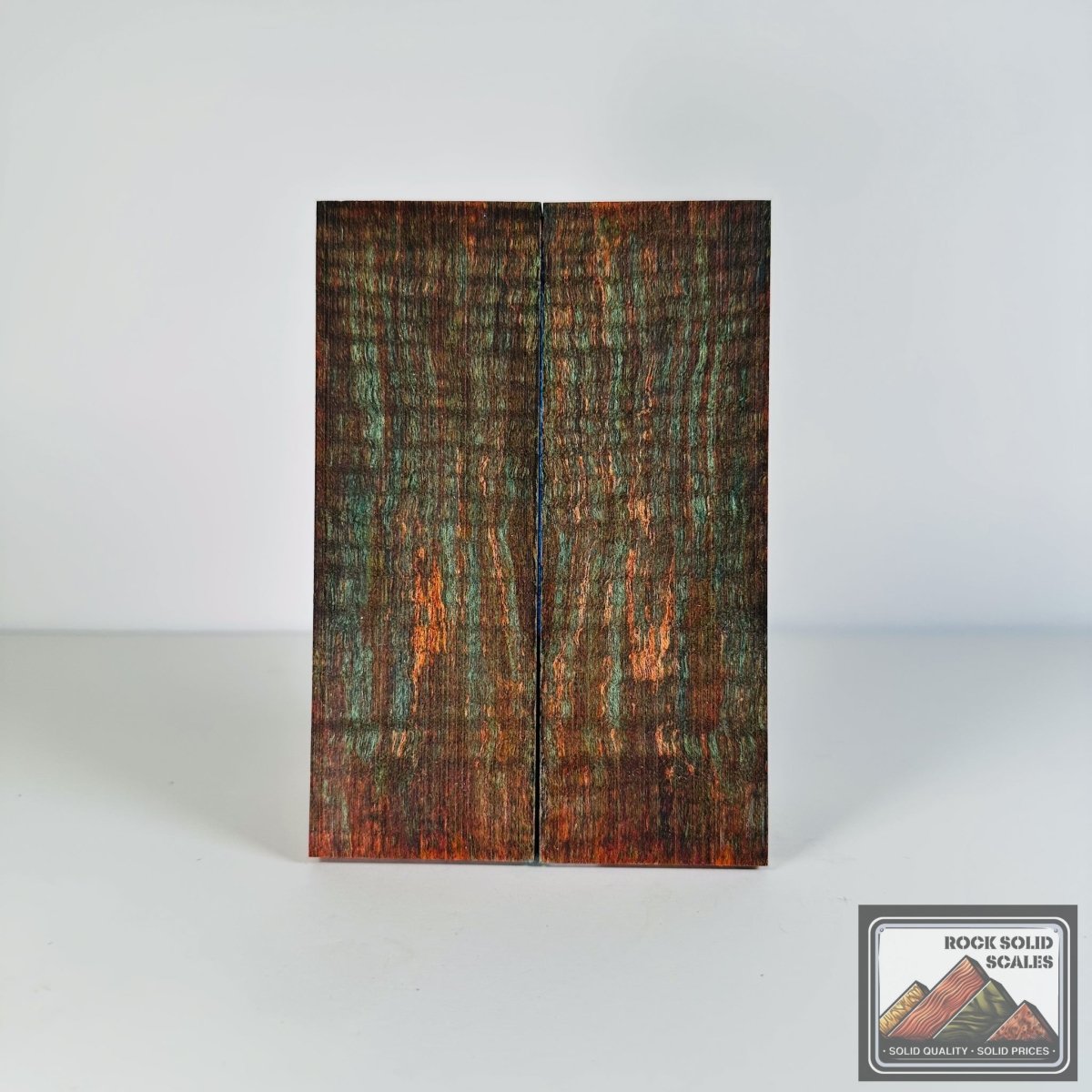 #2726 - Orange and Key Blue Curly Maple - RockSolid Scales -