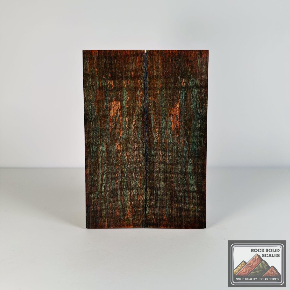 #2726 - Orange and Key Blue Curly Maple - RockSolid Scales -