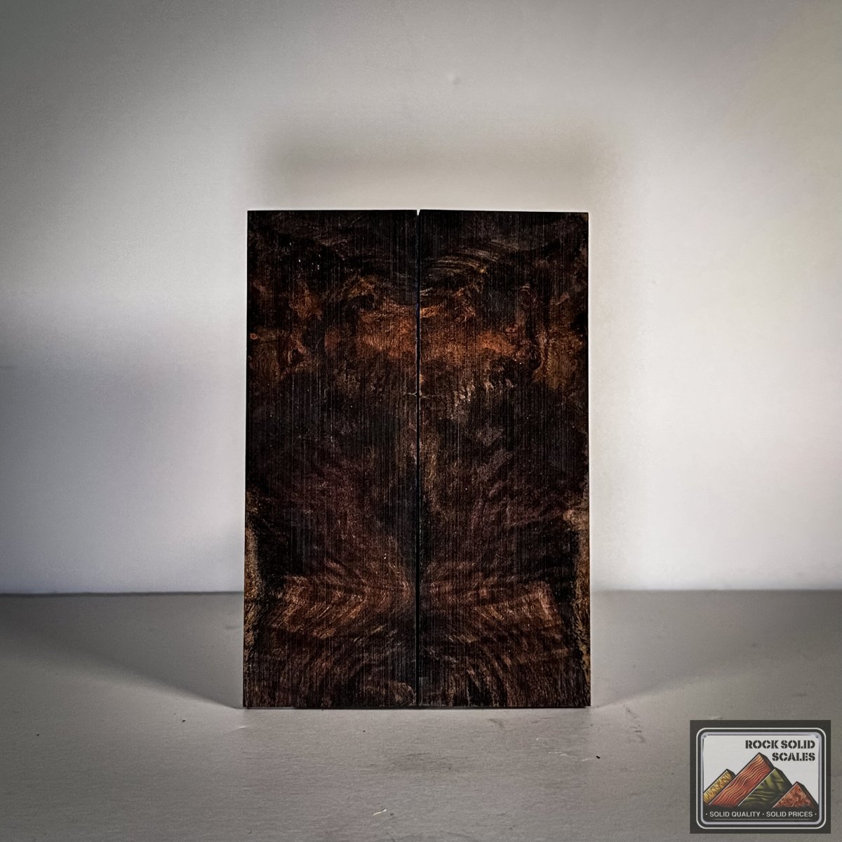 #2792 - Sunset and Black Curly Maple Burl - RockSolid Scales -