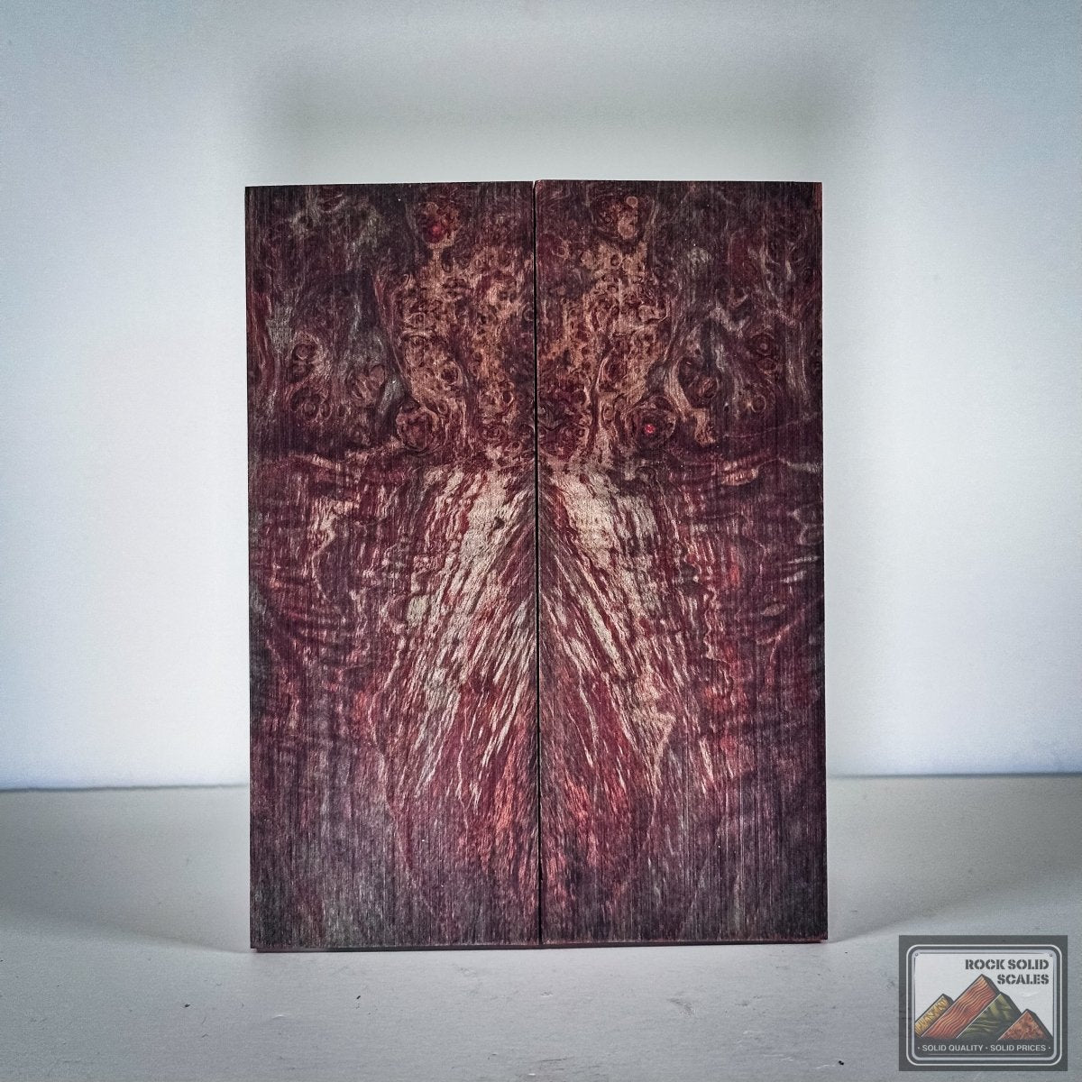 #2812 - Teal and Red Curly Maple Burl - RockSolid Scales -