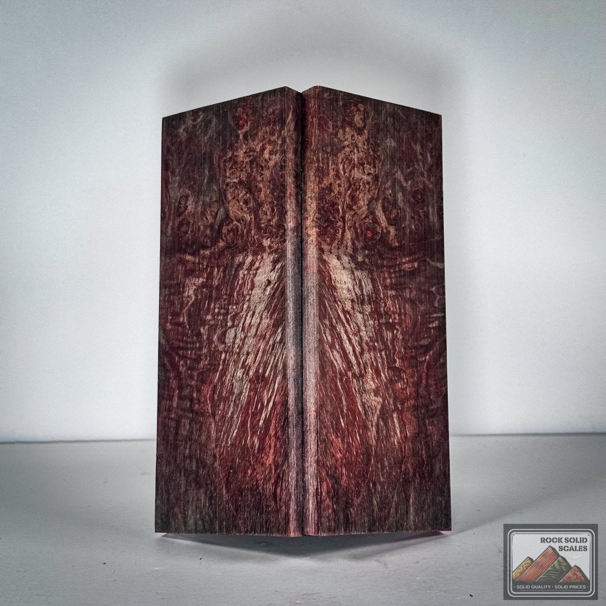 #2812 - Teal and Red Curly Maple Burl - RockSolid Scales -