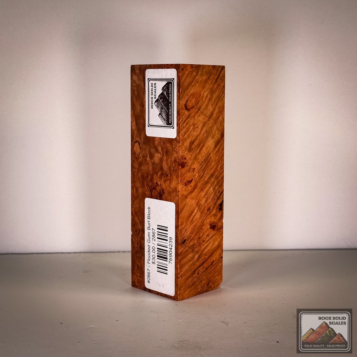 #2867 - Flooded Gum Burl Block - RockSolid Scales -