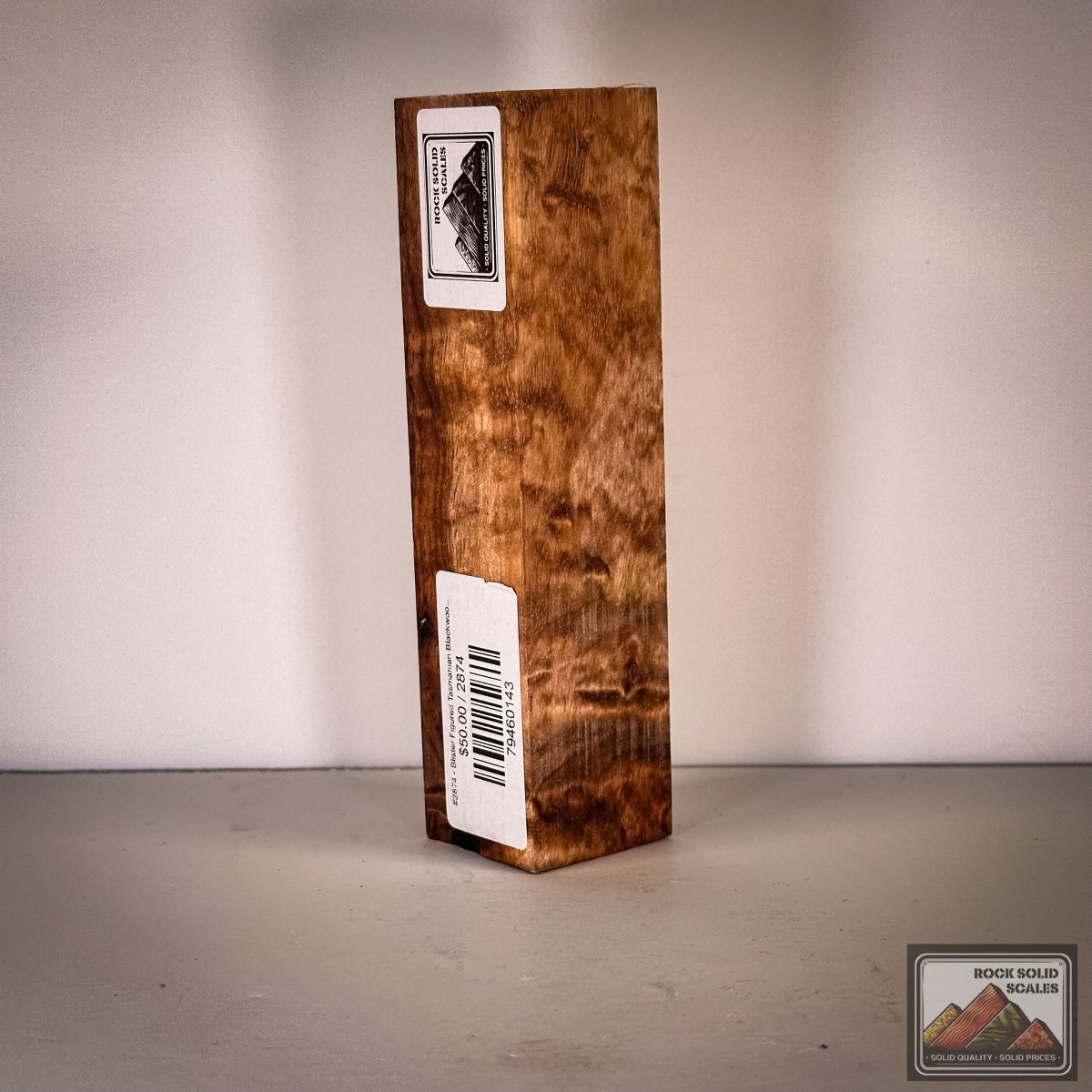 #2874 - Blister Figured Tasmanian Blackwood Block - RockSolid Scales -