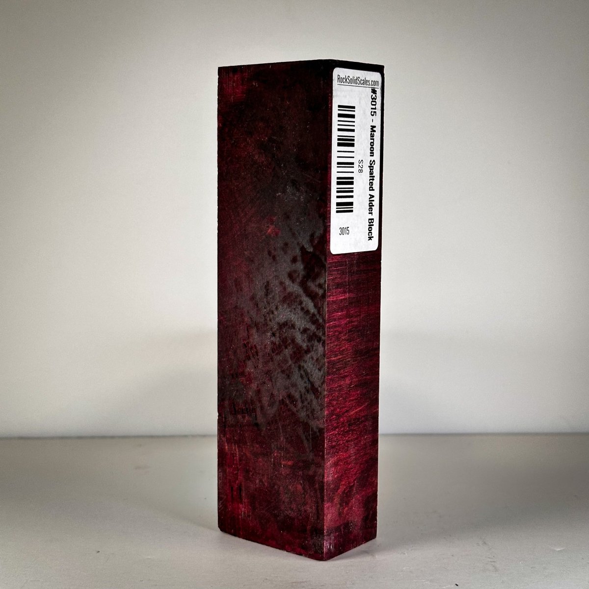 #3015 - Maroon Spalted Alder Block - RockSolid Scales -