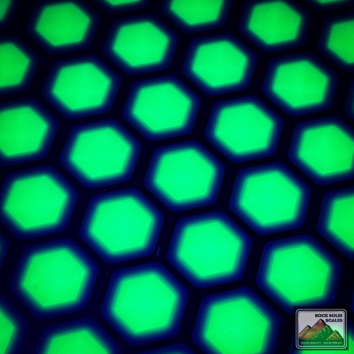3D Hex - Blue/White/Green GLOW - RockSolid Scales -