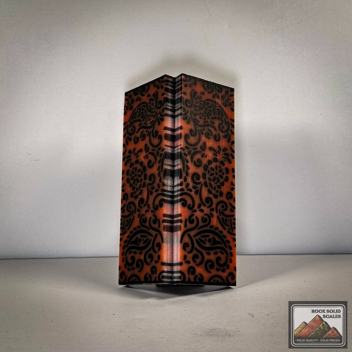 3D Paisley - Orange Pearl and Black - Cut B - Bargain Bin - RockSolid Scales -