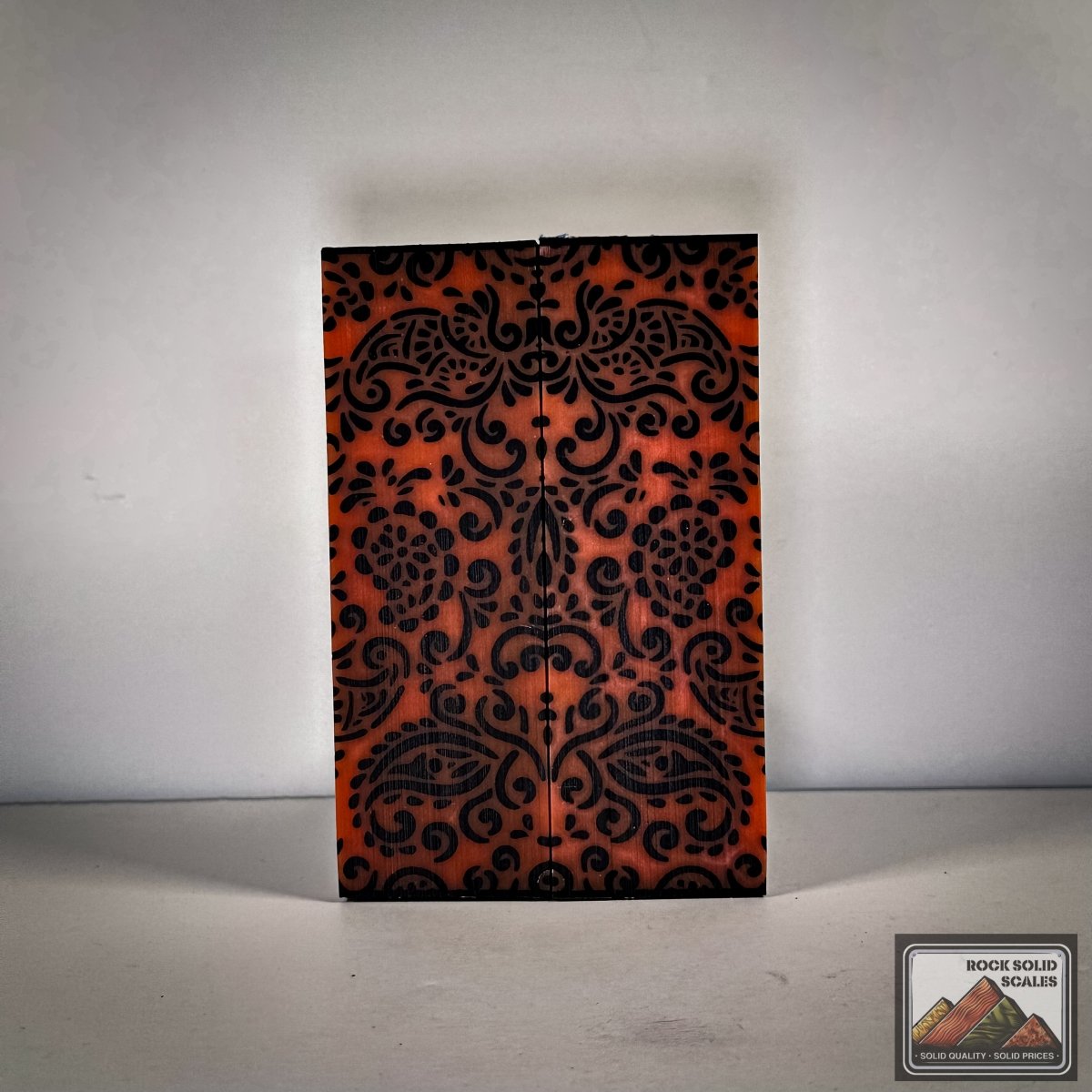 3D Paisley - Orange Pearl and Black - Cut B - Bargain Bin - RockSolid Scales -