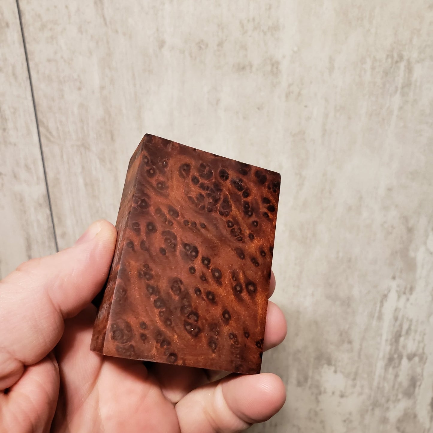 #520 Redwood Lace Burl - Red/Orange Dye BLOCK - RockSolid Scales -