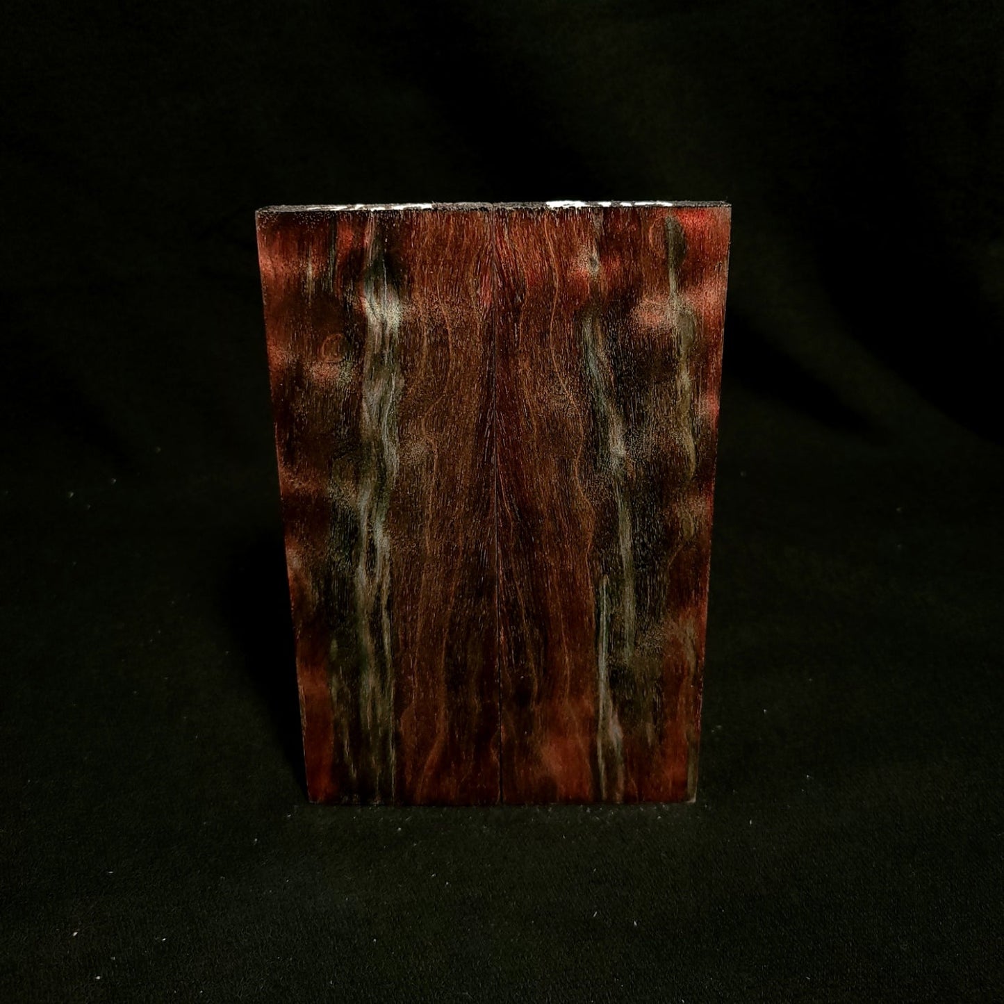 #792 - Red and Black Double Dye Quilted Maple Scales - K&G Stabilized - RockSolid Scales -