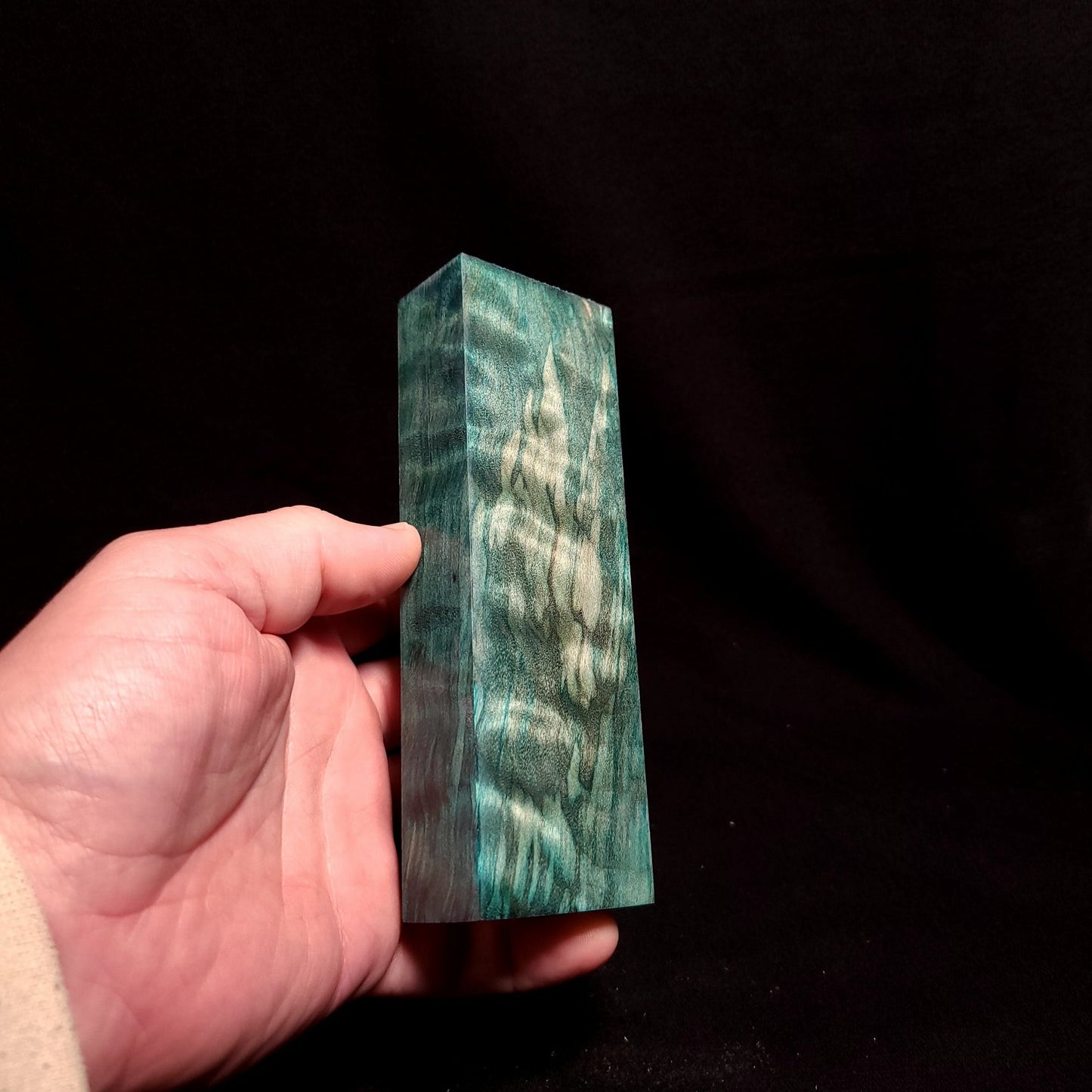 #802 - Teal Quilted Maple - K&G Stabilized - RockSolid Scales -