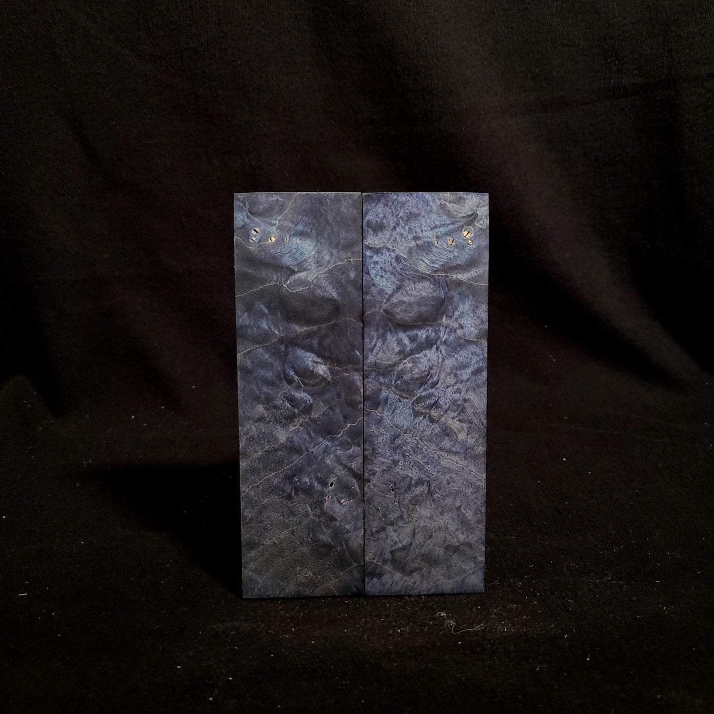 #878 - Black/Blue Box Elder Burl - K&G Stabilized - RockSolid Scales -