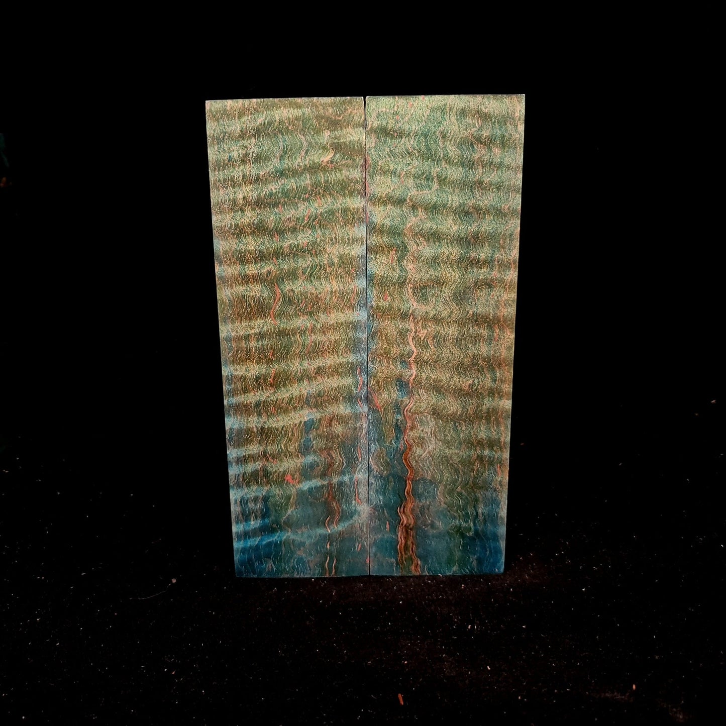 #972 Peacock Green and Sky Blue Curly Ambrosia Maple - RockSolid Scales -