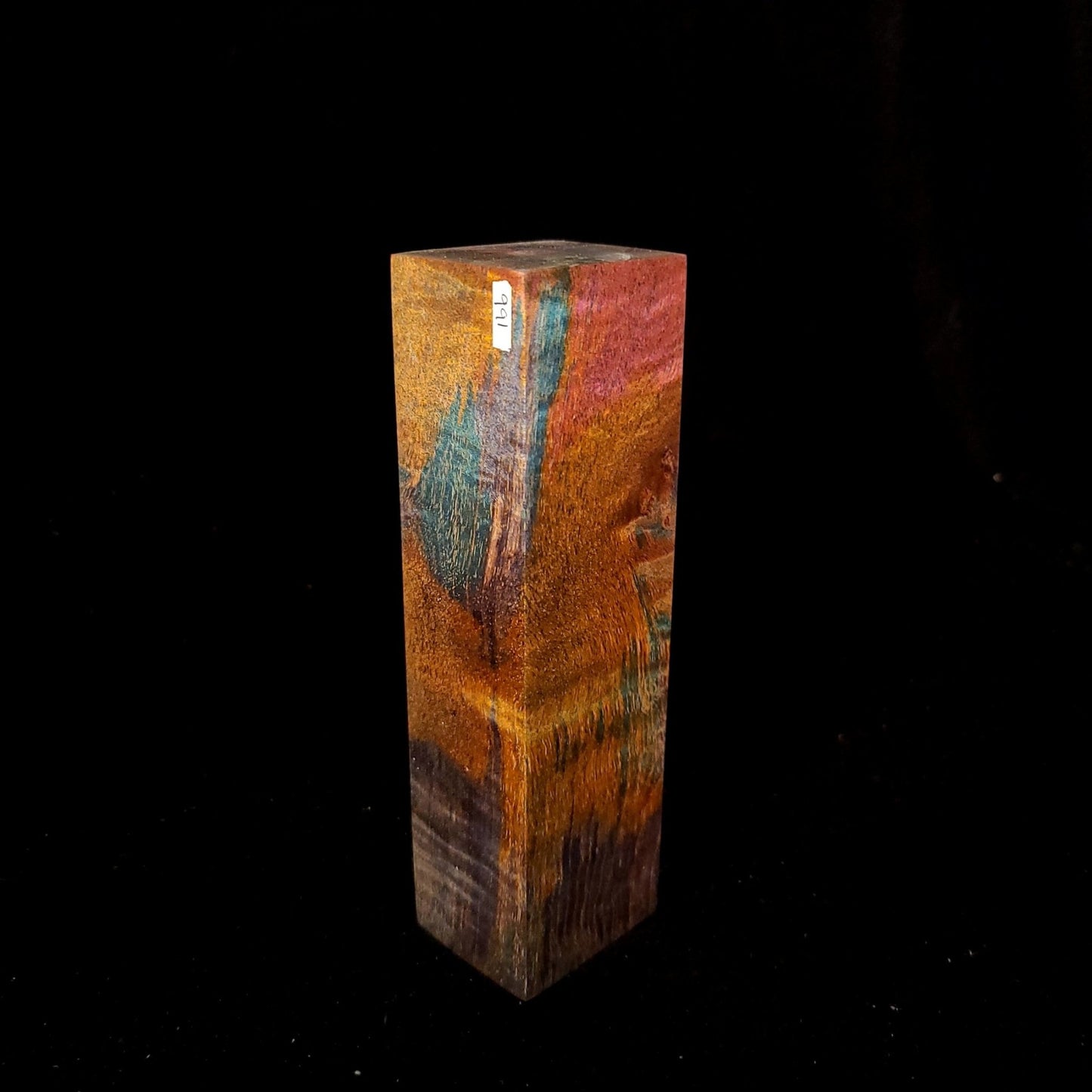 #991 Quadruple Dyed Curly Maple Burl - Gold, Pink, Purple, Blue - RockSolid Scales -