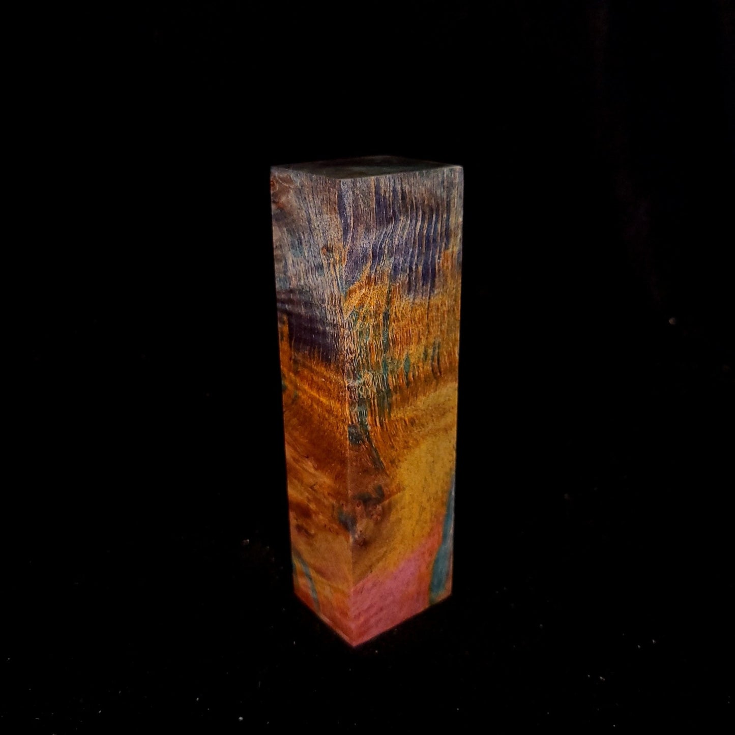 #991 Quadruple Dyed Curly Maple Burl - Gold, Pink, Purple, Blue - RockSolid Scales -
