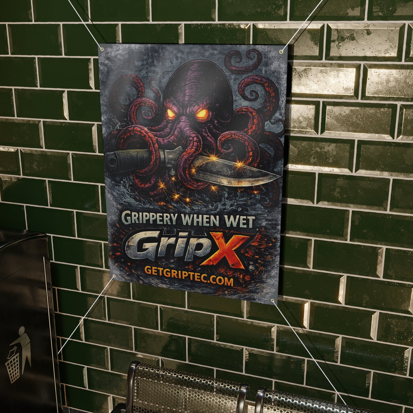 GripX Creature Banner 36"x48" - Kraken