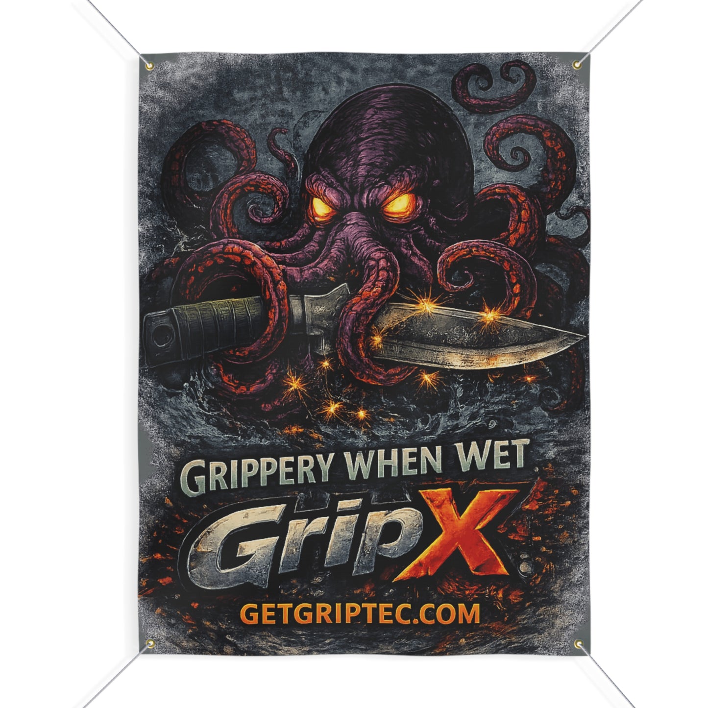 GripX Creature Banner 36"x48" - Kraken