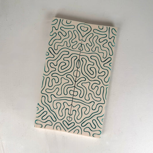 Custom Shop 3D GripX™ - Brain Coral - Ivory Grip-Tec™ with Metallic Blue Matrix