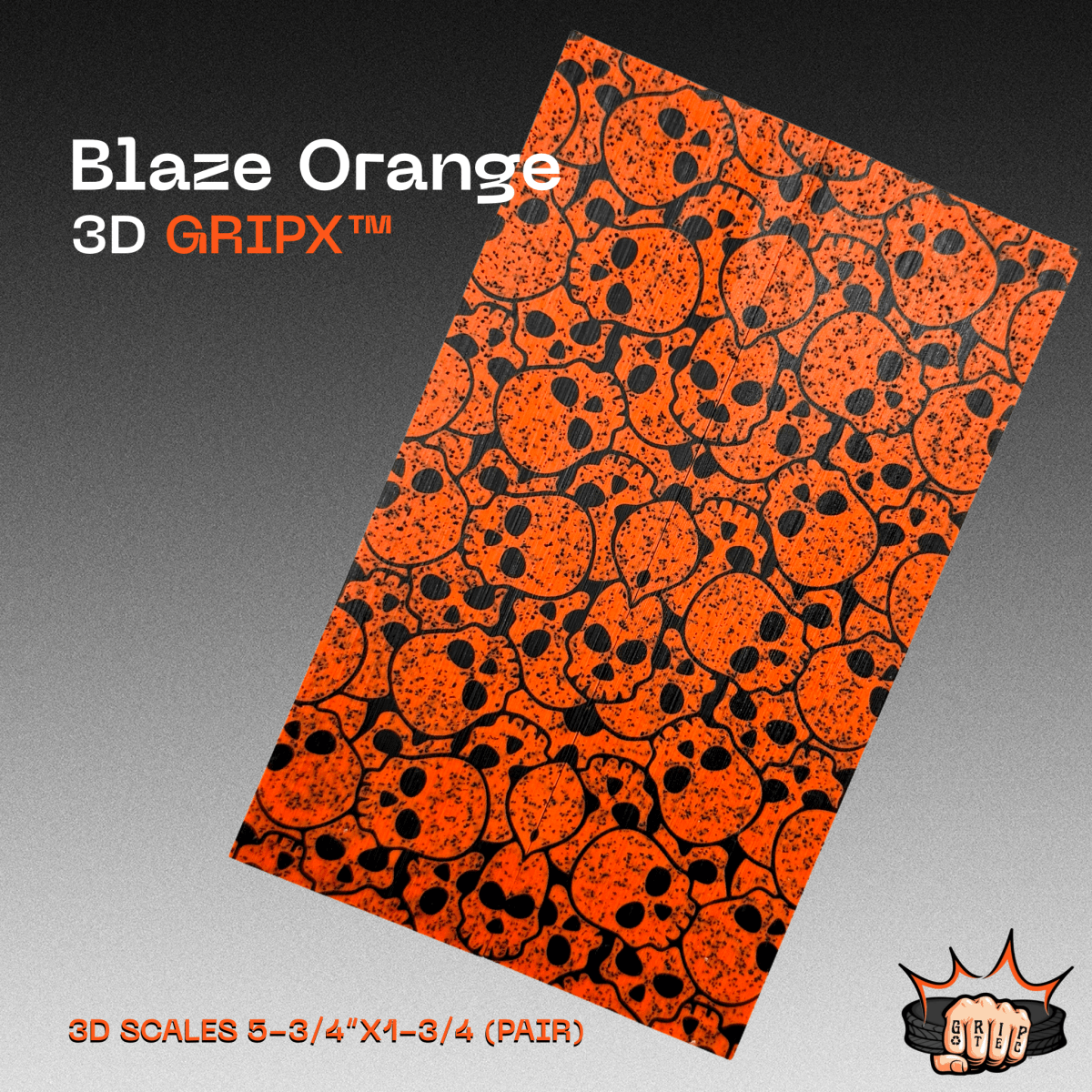 Blaze Orange GripX - Grip-Tec™ Composites - Panel (5-1/2"x3-1/2")