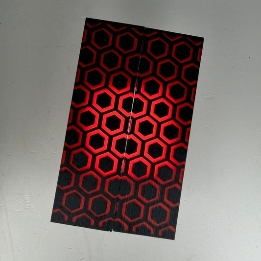 Custom Shop 3D GripX™ - Hex - Black Grip - Tec™ with Translucent Red Matrix - Grip - Tec™ Composites - 