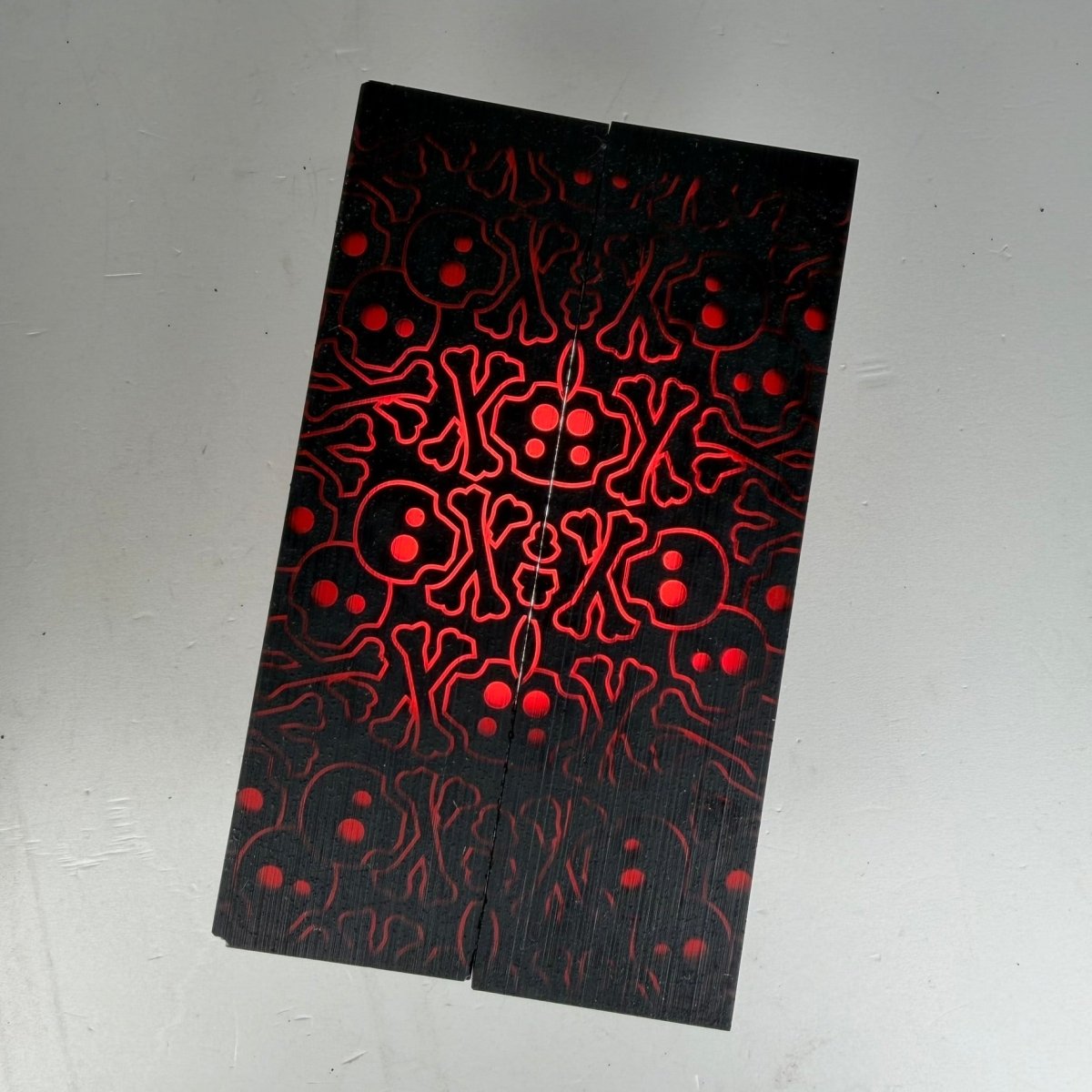 Custom Shop 3D GripX™ - Skully - Black Grip - Tec™ with Translucent Red Matrix - Grip - Tec™ Composites - 