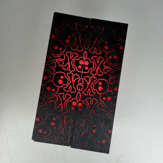 Custom Shop 3D GripX™ - Skully - Black Grip - Tec™ with Translucent Red Matrix - Grip - Tec™ Composites - 