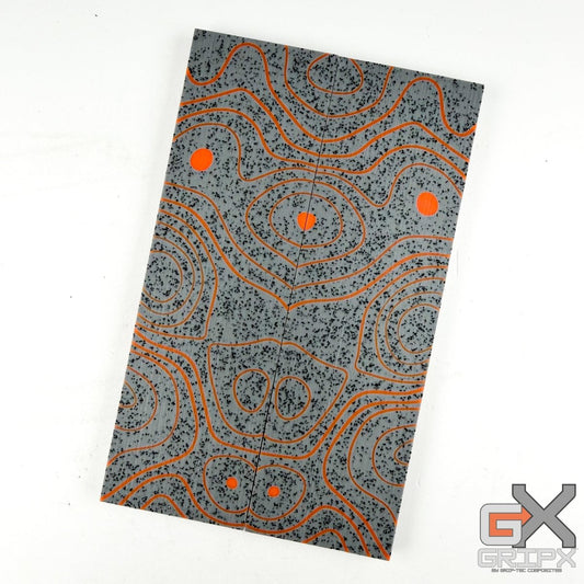 Custom Shop 3D GripX™ - Topo - Orange with Grey GripX™ Fill - Grip - Tec™ Composites - 