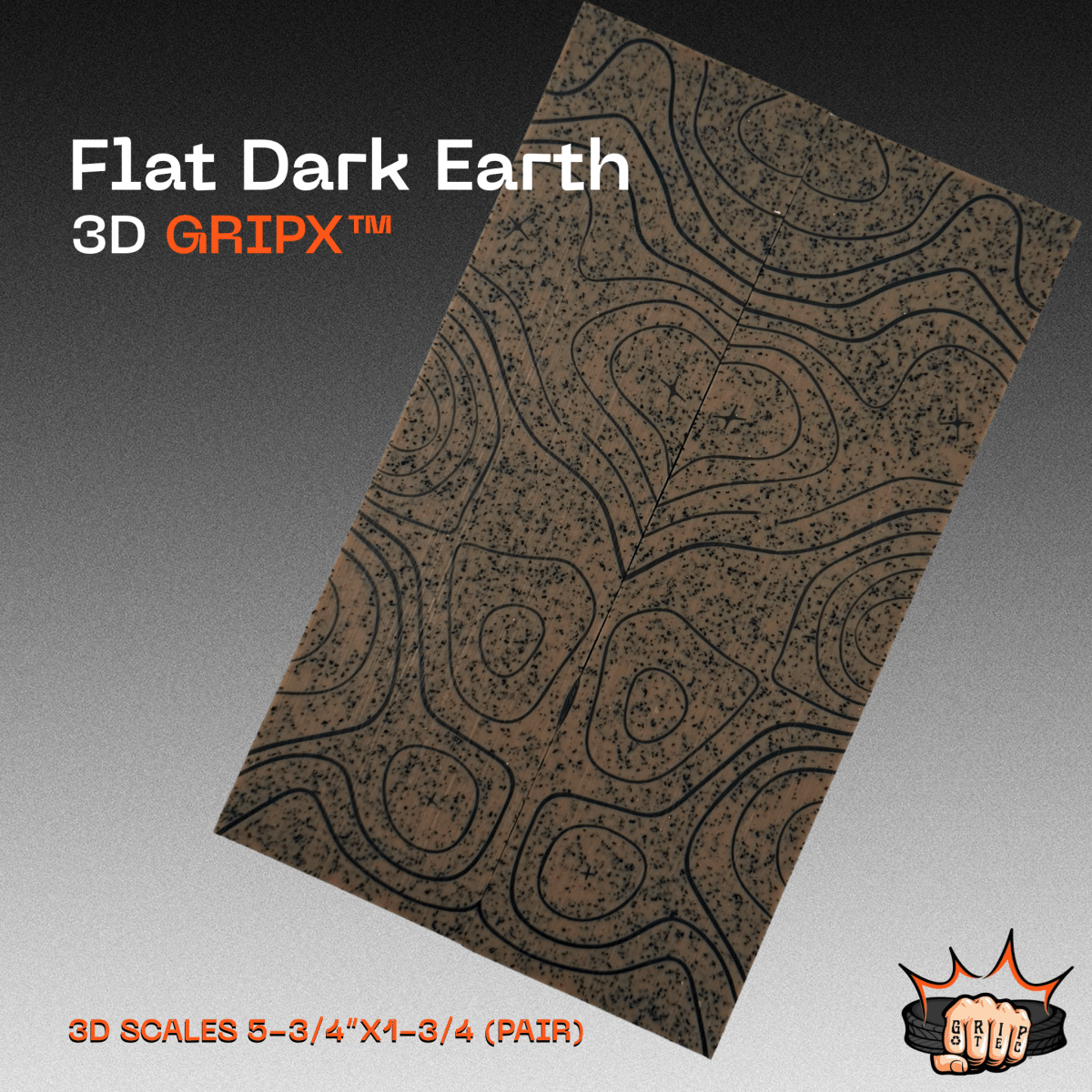 Flat Dark Earth (FDE) GripX - Grip-Tec™ Composites - 3D Scales (Pair 5-3/4"x1-3/4"x5/16")