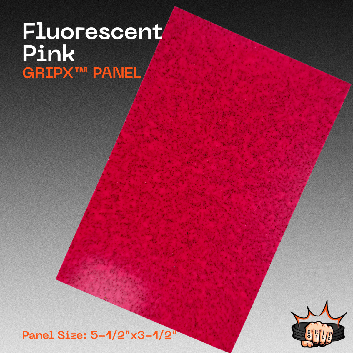 Fluorescent Pink GripX™ Panel - Grip-Tec™ Composites - 1/4" Panel (5-1/2"x3-1/2")