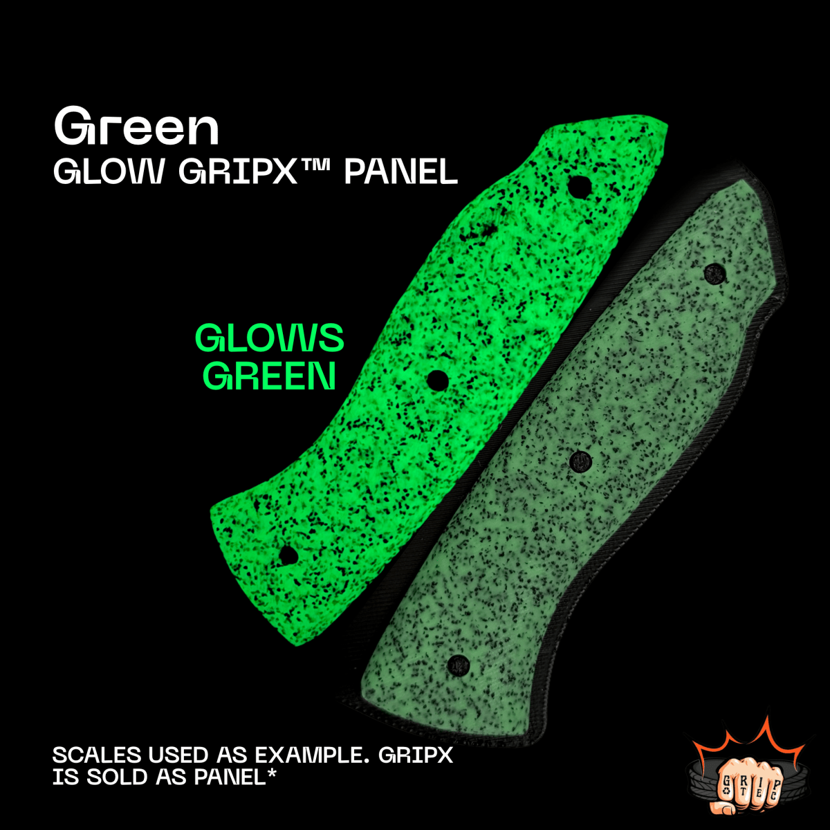 Green Glow GripX - Grip-Tec™ Composites - Panel (5-1/2"x3-1/2")
