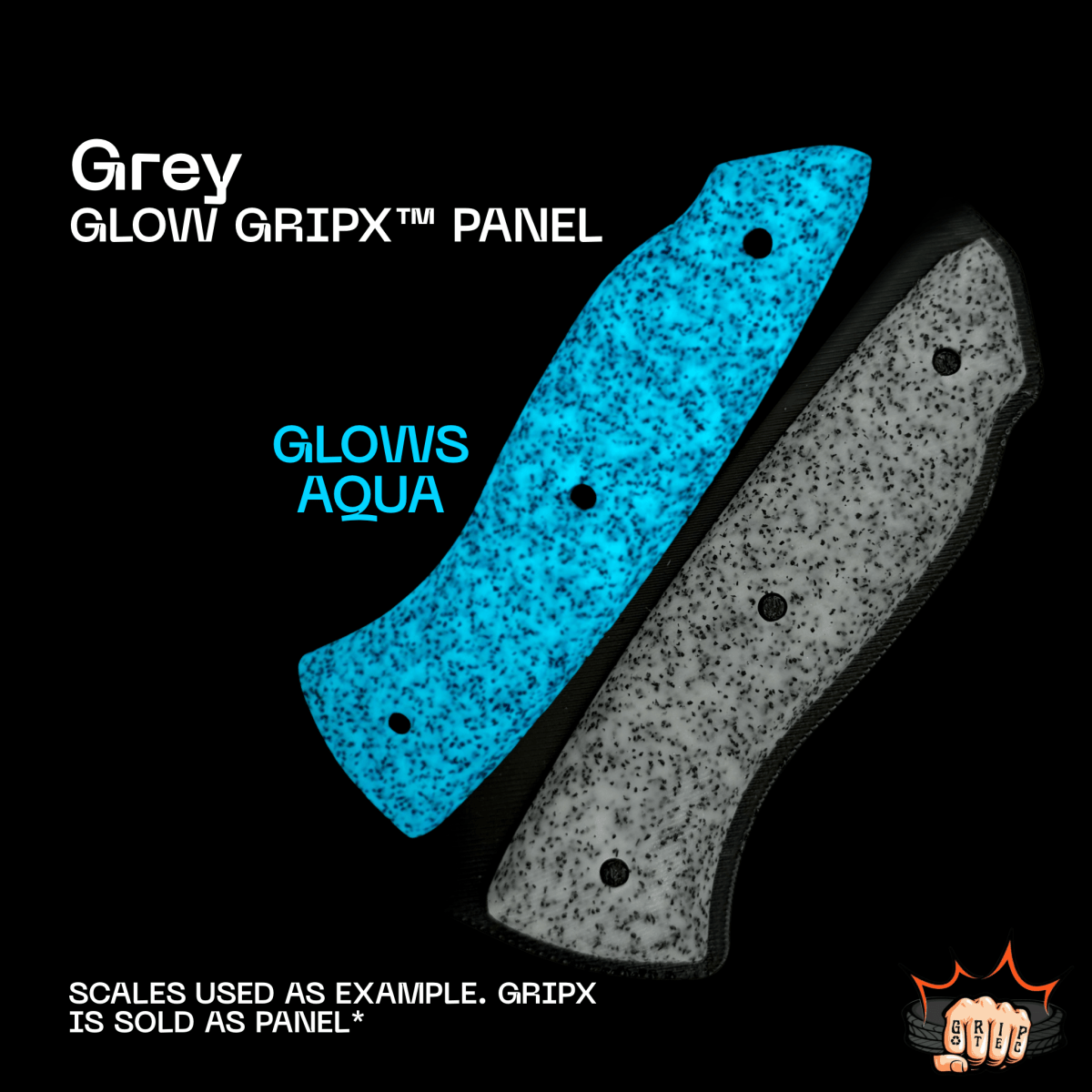 Grey Glow GripX - Grip-Tec™ Composites - Panel (5-1/2"x3-1/2")
