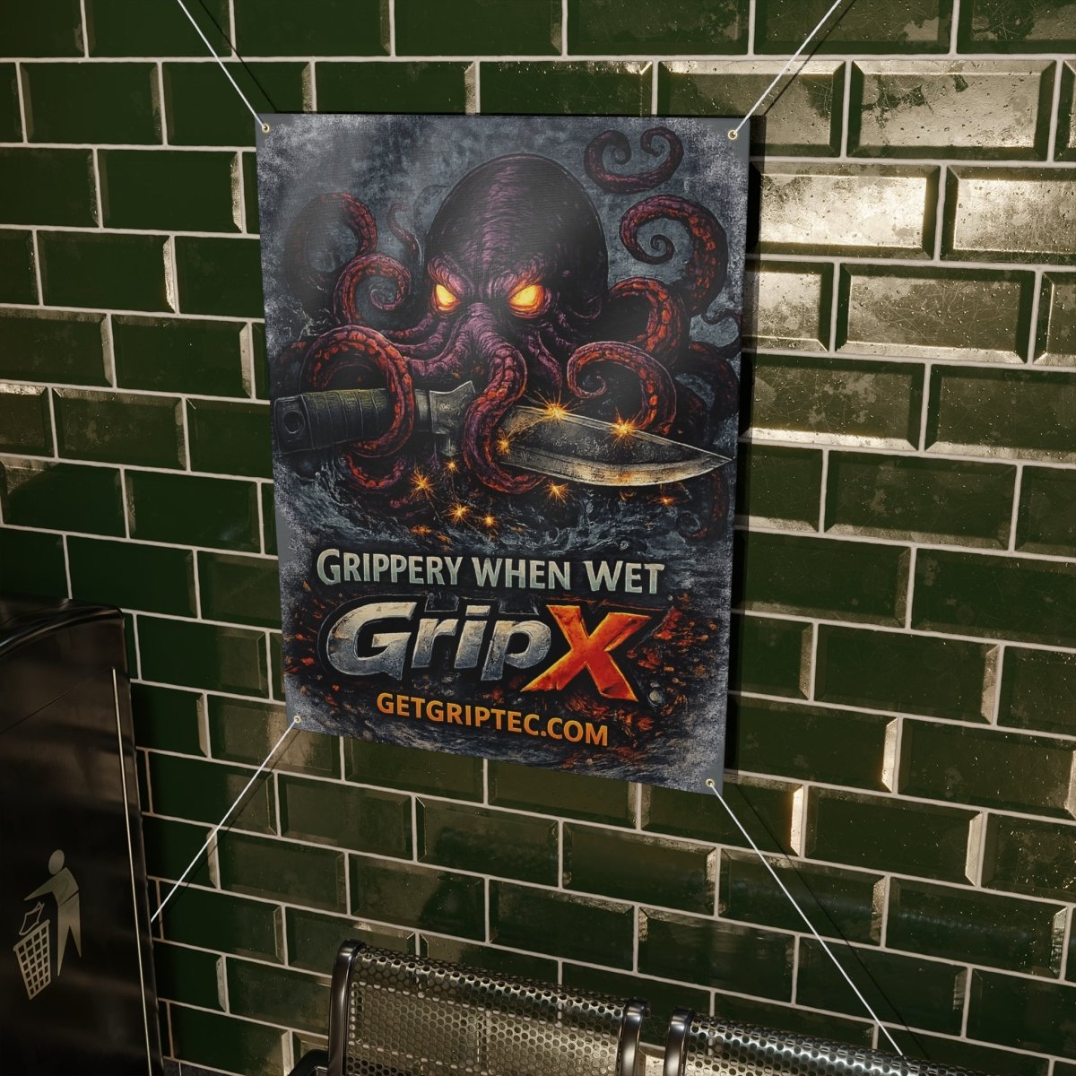 GripX Creature Banner 36"x48" - Kraken - Grip - Tec™ Composites - 36" x 48" (Vertical)