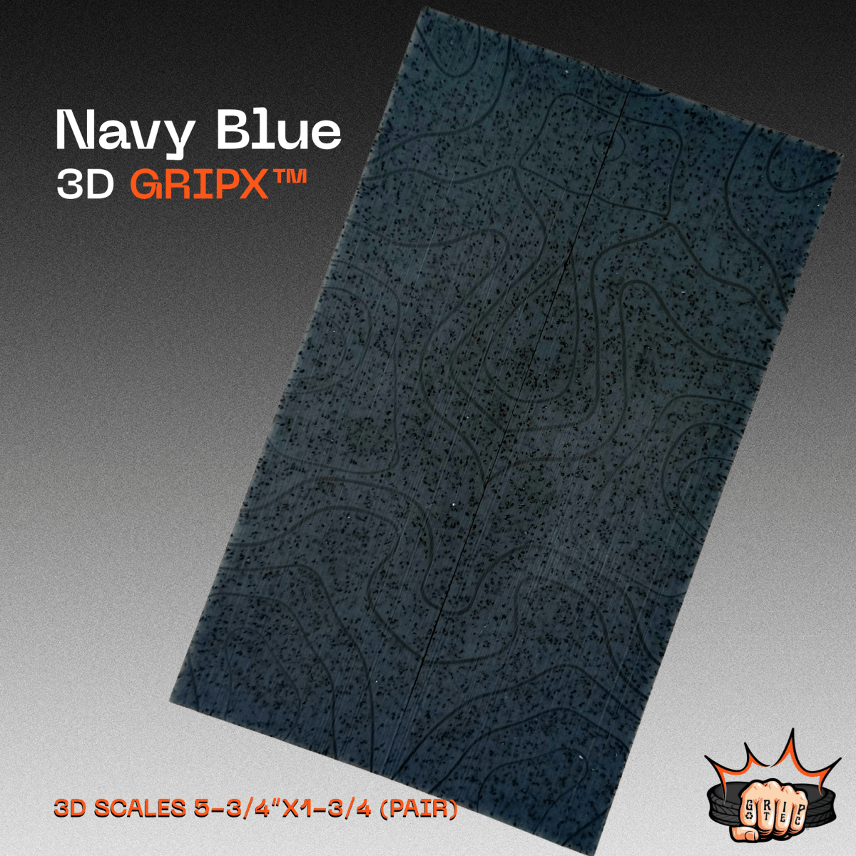 Navy Blue GripX - Grip-Tec™ Composites - 3D Scales (Pair 5-3/4"x1-3/4"x5/16")