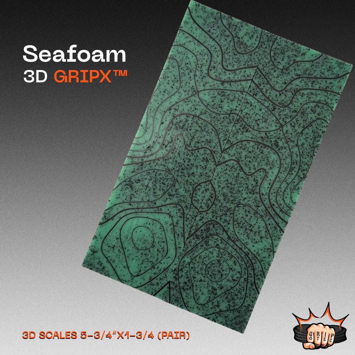Seafoam GripX - Grip-Tec™ Composites - 3D Scales (Pair 5-3/4"x1-3/4"x5/16")